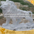 life size white marble lion garden statues